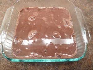 pudding cake with water and topping