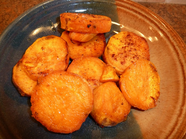 roasted sweet potato slices