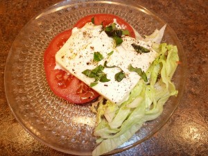 grilled feta with tomatoes