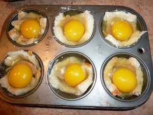 Baked Egg Muffin - with cracked egg