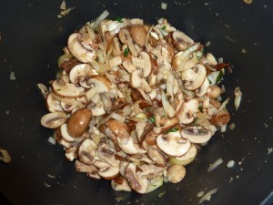 Mixed Mushroom Soup - cooking the mushrooms