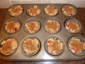 Srawberry Rhubarb Muffins - unbaked