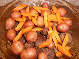 Meatball Stew - meatballs, carrots, potatoes