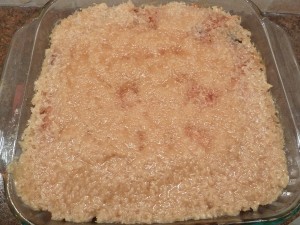 Hot Milk Cake - topping before broiling