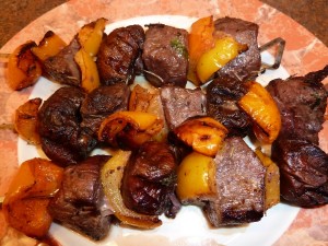 Steak, Mushrooms & Pepper Kabobs