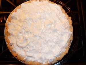Rubarb Party Pie - topped with meringue