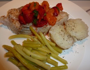 Barbecued Halibut with Strawberry Salsa