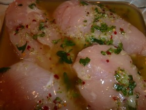 Piquante Grilled Chicken - in the marinade