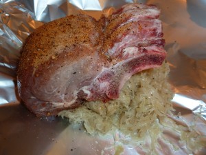 Barbecued Rack of Pork with Sauerkraut