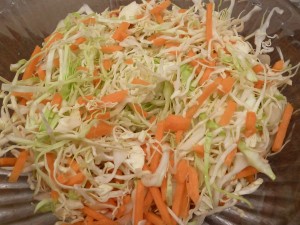 coleslaw - carrots and cabbag