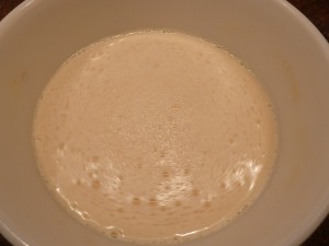 Banana Bread Pudding - the liquid
