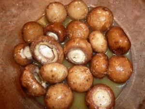 Grilled Marinated Mushrooms - marinating