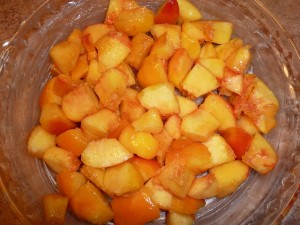 Peach Clafouti - fruit preparation