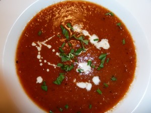 grilled tomato basil soup
