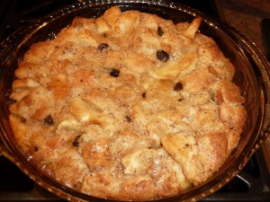 Apple and Pear Bread Pudding
