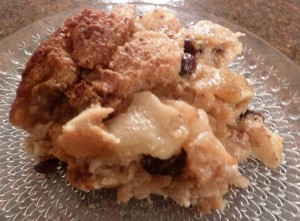Apple and Pear Bread Pudding