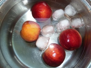 Spiced Peach Chutney - blanche the peaches