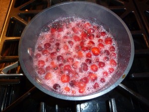 Cranberry Sauce - starting to sauce