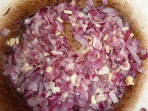 Chicken Curry - the onions and garlic