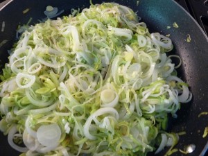 Vichyssoise - saute leek and onion