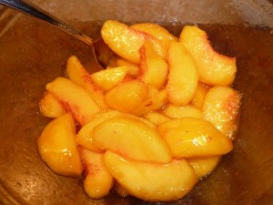 Peaches and Ice Cream - add the sugar