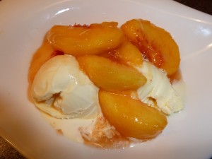 peaches and ice cream