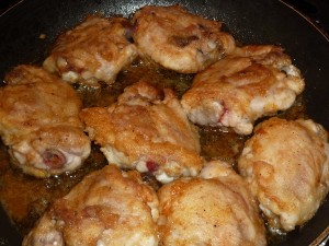 Chicken Paprika - fry the chicken