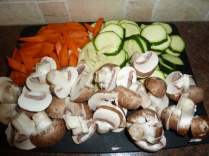 Cooking Bag Chicken - prepare the vegetables