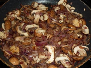 Slow Cooker Chicken with Mushrooms - saute the vegetables