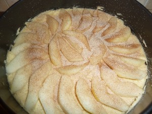 Cinnamon Sugar Pear Cake - sprinkle the topping