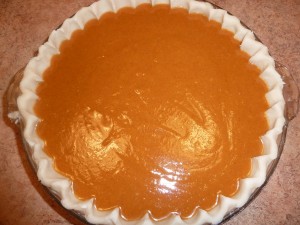 Pumpkin Pie - fill the pastry