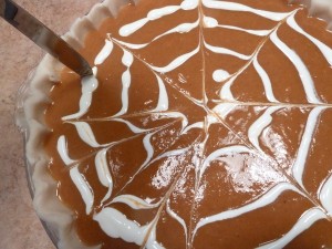 Pumpkin Pie - pull through in the other direction to create a web pattern