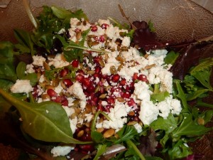Pomegranate and Feta Salad - prepare the ingredients