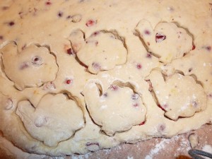 Cranberry Scones - cut the scones