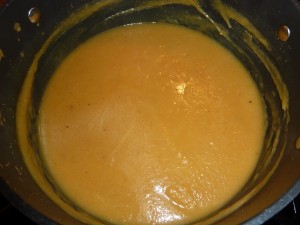 Roasted Squash Soup with Apple and Brie - puree the soup