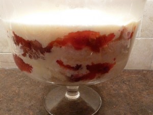 Cranberry Apple Trifle - assembling the trifle