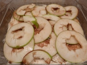 Apple Coffee Cake - add the apple layer