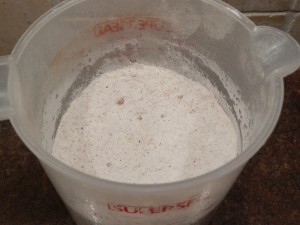 Great Grandma's Soft Ginger Cake - measure the dry ingredients
