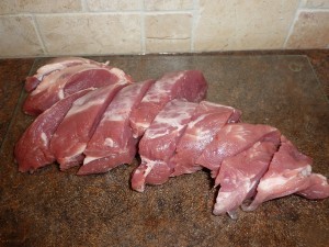 Saute of Pork Hongroise - cut the tenderloin