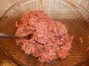 Appetizer Meatballs - meat mixture
