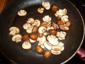 Beef Stroganoff - cook the mushrooms
