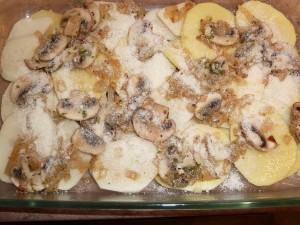 Scalloped Mushroom Potatoes - ready to bake