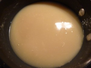 White Chocolate Trifle - chocolate and whipping cream mixture