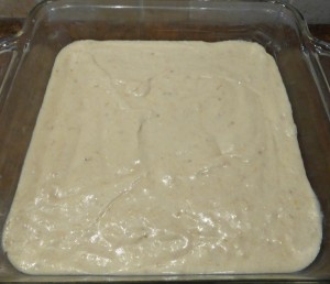 Crackle Top Banana Cake - spread in pan