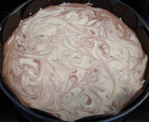 Chocolate Toffe Cheesecake - add the toffee mixture