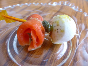 Bocconcini and smoked salmon appetizers