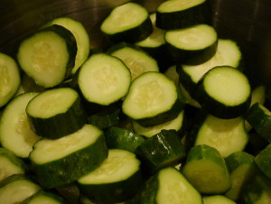 Nine Day Pickles - cut the cukes